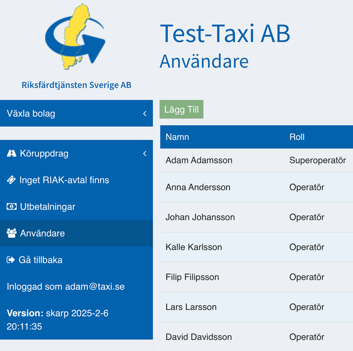 Taxiportalen-användare Taxiportalen-användare